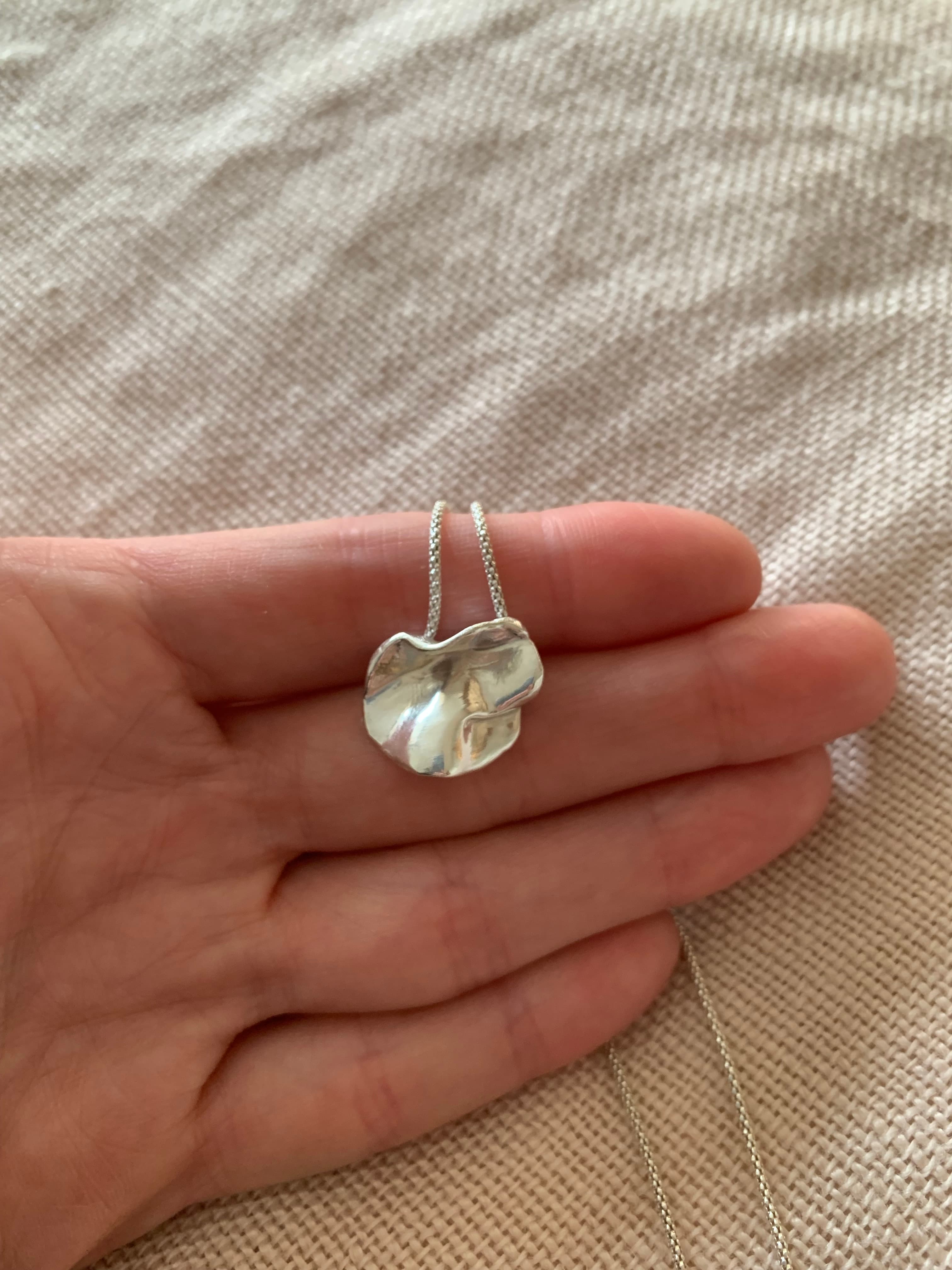 Colgante Movimiento Congelado - Forma Orgánica en Plata - 2