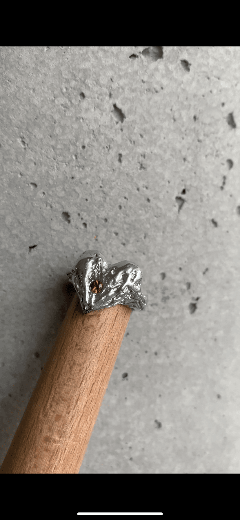 Anillo plata 950 artesanal chileno Alma Zafiro orfebrería hecha a mano Santiago