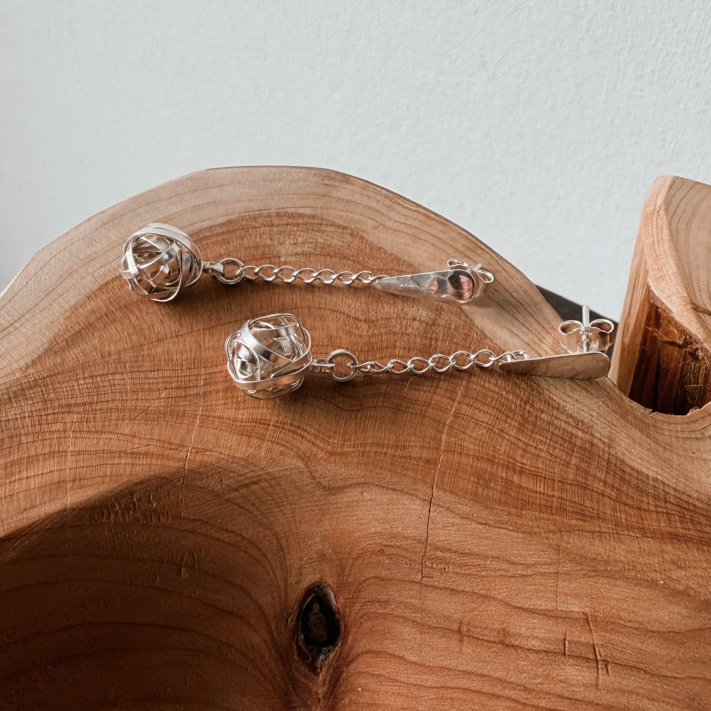 Aros pelotas plata 950 orfebrería artesanal chilena pieza única hecha a mano Santiago