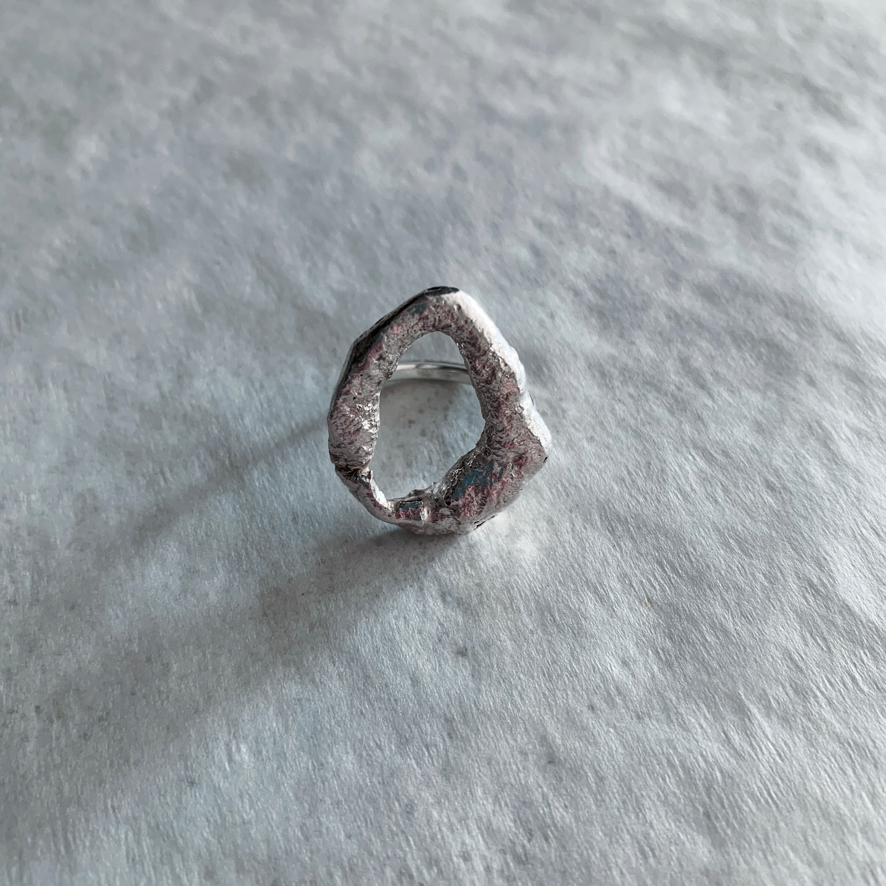 Anillo fuego plata 950 artesanal chileno, orfebrería única hecha a mano en Santiago