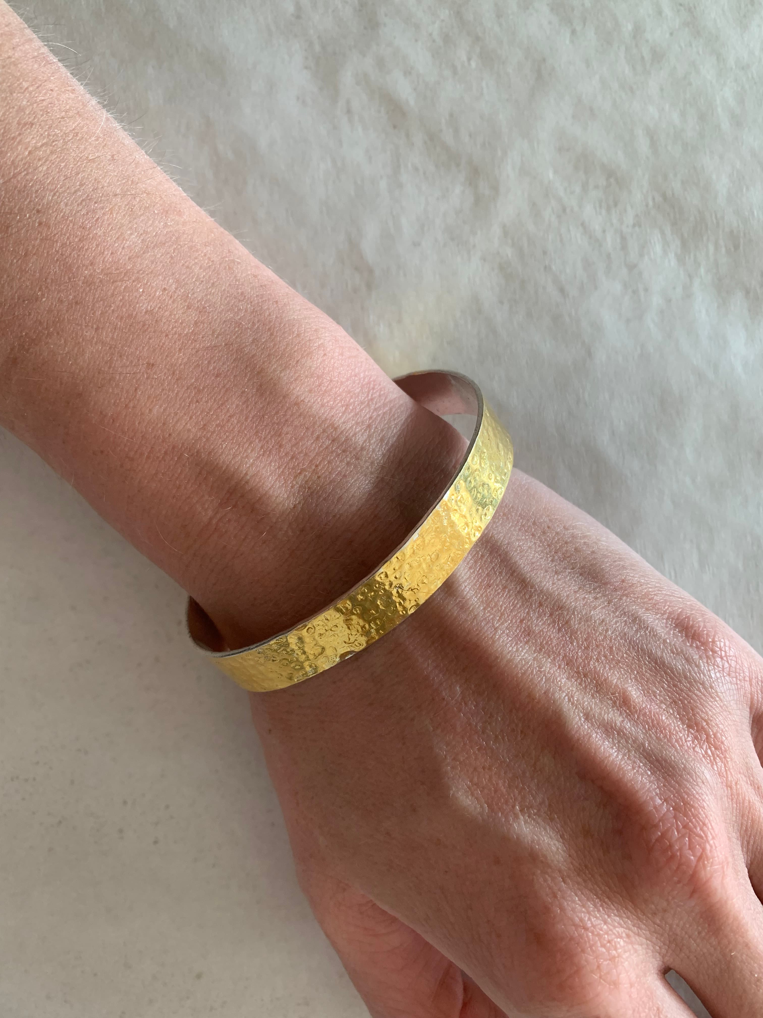 Pulsera kum-boo oro 24k y plata 950 orfebrería artesanal chilena pieza única Santiago